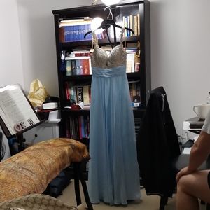 Brand New with bag silk/chiffon gown.